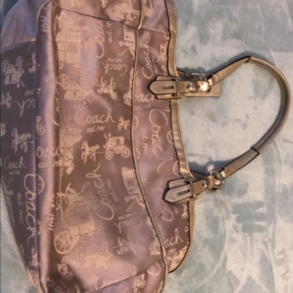 Coach Purse purple carriage glitter - Picture 2 of 4